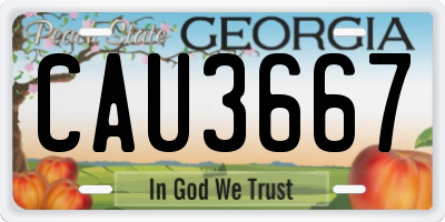 GA license plate CAU3667