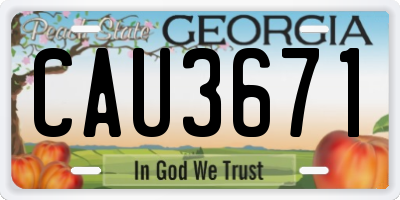 GA license plate CAU3671