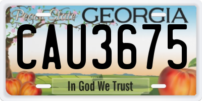 GA license plate CAU3675