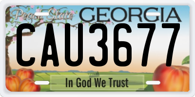GA license plate CAU3677