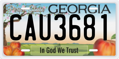 GA license plate CAU3681