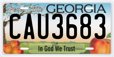 GA license plate CAU3683