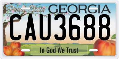 GA license plate CAU3688
