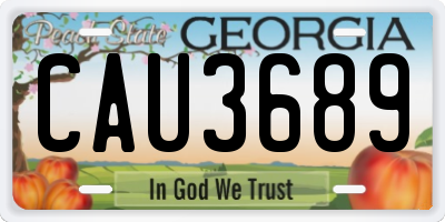 GA license plate CAU3689