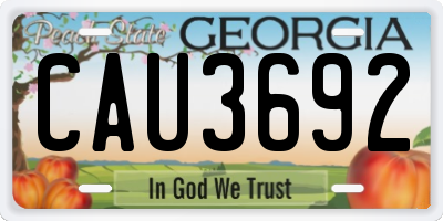 GA license plate CAU3692