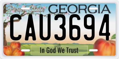 GA license plate CAU3694