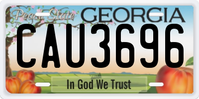 GA license plate CAU3696