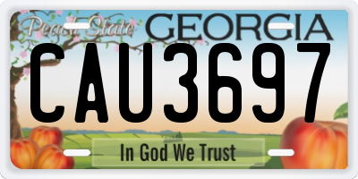 GA license plate CAU3697