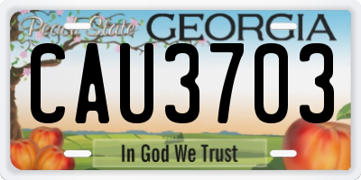 GA license plate CAU3703