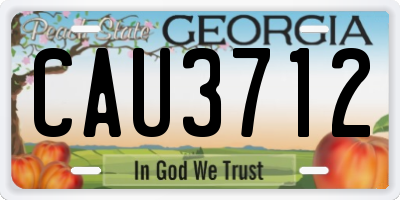GA license plate CAU3712