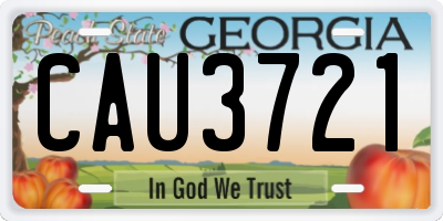 GA license plate CAU3721