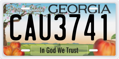 GA license plate CAU3741