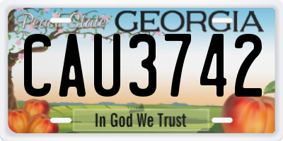 GA license plate CAU3742