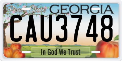 GA license plate CAU3748