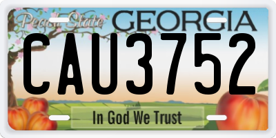 GA license plate CAU3752