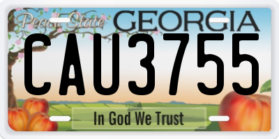 GA license plate CAU3755