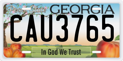 GA license plate CAU3765