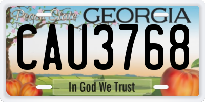 GA license plate CAU3768
