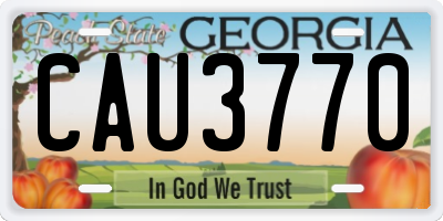 GA license plate CAU3770