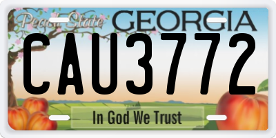 GA license plate CAU3772