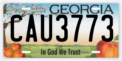 GA license plate CAU3773