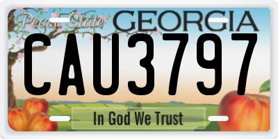 GA license plate CAU3797
