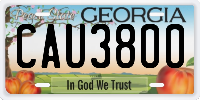 GA license plate CAU3800