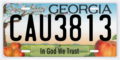 GA license plate CAU3813