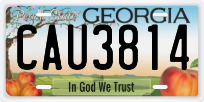 GA license plate CAU3814