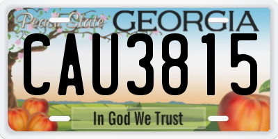 GA license plate CAU3815