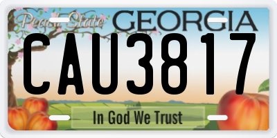 GA license plate CAU3817