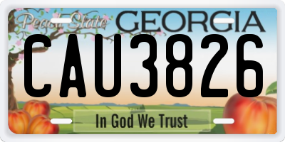 GA license plate CAU3826