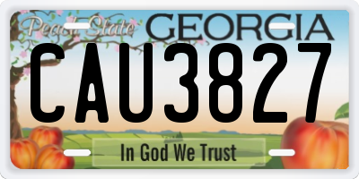 GA license plate CAU3827