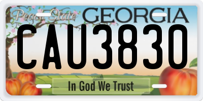 GA license plate CAU3830