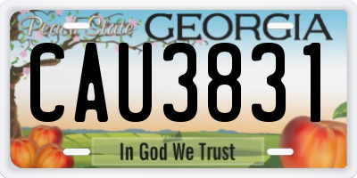 GA license plate CAU3831