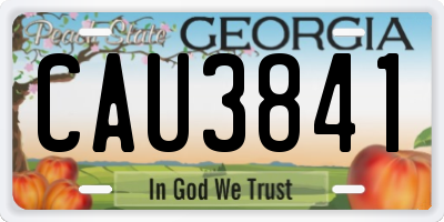 GA license plate CAU3841