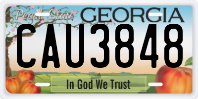 GA license plate CAU3848