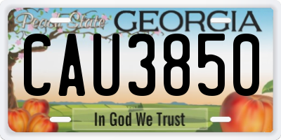 GA license plate CAU3850