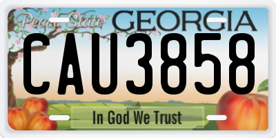 GA license plate CAU3858