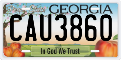 GA license plate CAU3860
