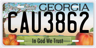 GA license plate CAU3862