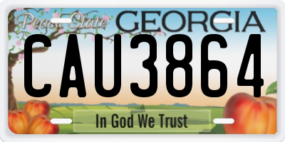 GA license plate CAU3864