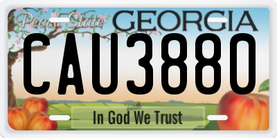 GA license plate CAU3880