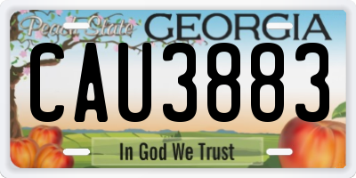 GA license plate CAU3883