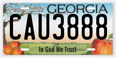 GA license plate CAU3888