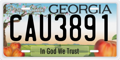 GA license plate CAU3891