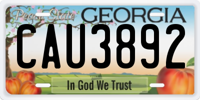 GA license plate CAU3892