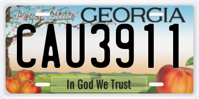 GA license plate CAU3911