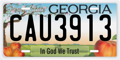 GA license plate CAU3913