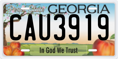 GA license plate CAU3919